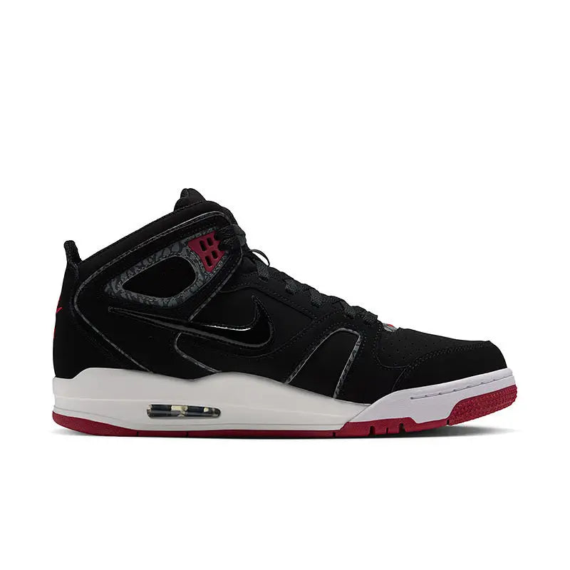 Nike Authentic AIR FLIGHT FALCON 397204‑061, chaussures de basketball mi-hautes pour hommes, noir, blanc, rouge, baskets rétro.