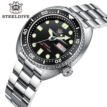 STEELDIVE Brand Classic Design SD1972 45mm Case Ceramic Bezel Sapphire Glass NH36 Automatic Movement Day and Date Sports Watches