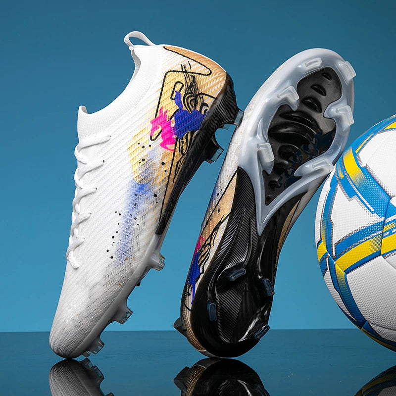 Nouvelles chaussures de football pour hommes, chaussures d'entraînement, chaussures de football à crampons longs, crampons de football ultralégers FG antidérapants pour l'extérieur, livraison directe