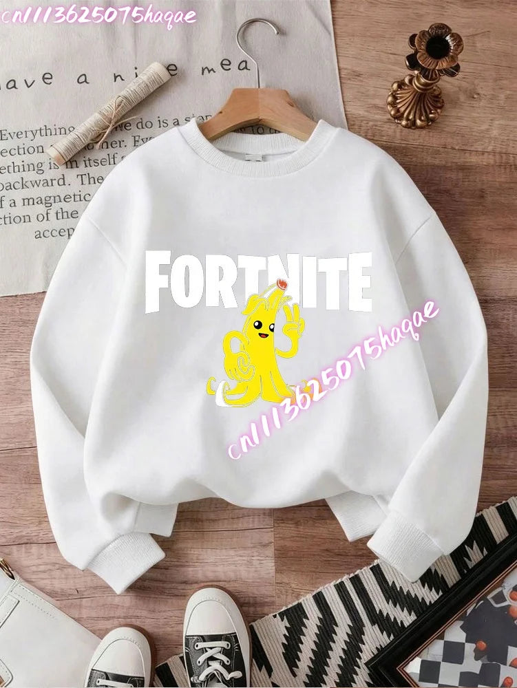 Nuove felpe Fortnite per bambini con cappuccio, stampa personaggi cartoon del gioco, top casual autunnali, abbigliamento invernale per bambini e neonati maschi