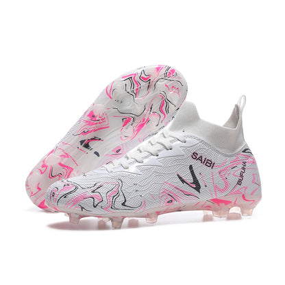 Chaussures de football montantes 2026 avec crampons FG longs et crampons TF, adaptées aux hommes et aux femmes, respirantes et antidérapantes