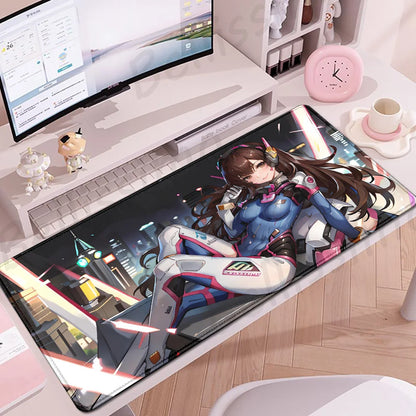 Accessori gaming O-Overwatch D-D.va Tappetino mouse grande Tappetino per tastiera e mouse PC Scrivania XXL Tappetini estesi Gamer Mausepad