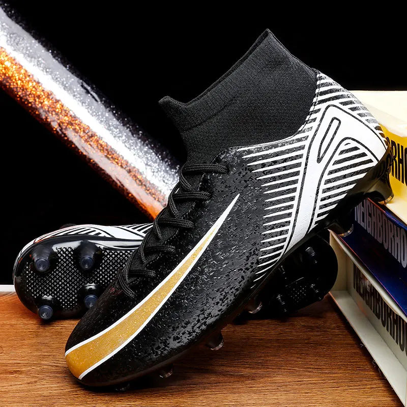 High Top Football Boots Men's Large Size 47 Training Sports AG Long Nail TF Broken Nail Ball Shoes Net Lining Rubber Outsole
