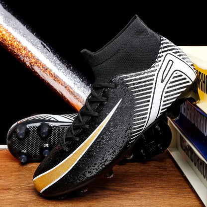 High Top Football Boots Men's Large Size 47 Training Sports AG Long Nail TF Broken Nail Ball Shoes Net Lining Rubber Outsole