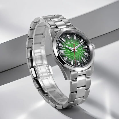 Montre pour homme BERNY – Montre à quartz, verre saphir, aiguilles luminescentes, étanche 10 ATM, entièrement en acier inoxydable – Style élégant et décontracté, idéale pour le quotidien ou les occasions professio