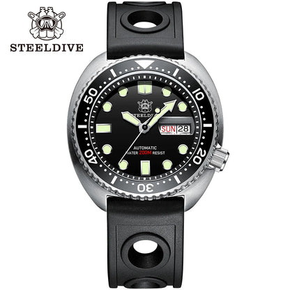 STEELDIVE Brand Classic Design SD1972 45mm Case Ceramic Bezel Sapphire Glass NH36 Automatic Movement Day and Date Sports Watches