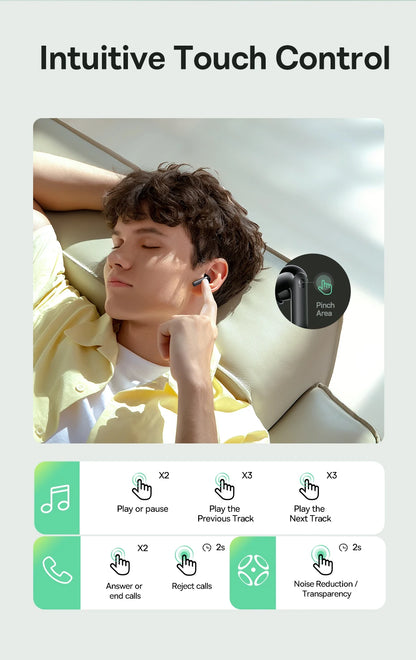 Baseus Bass EP10/BP1 NC -43dB Noise Cancelling ANC True Wireless Earbuds Bluetooth 6.0 In-Ear Wireless Earphones 4-Mics Ear buds