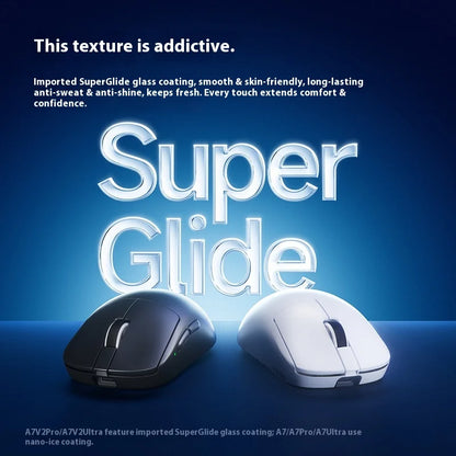 MCHOSE A7 V2 Ultra+ Wireless Mouse Tri-Mode Lightweight Paw3950 Ti 42000dpi 500mah Pc Esports Laptop Gaming Mice Accessories