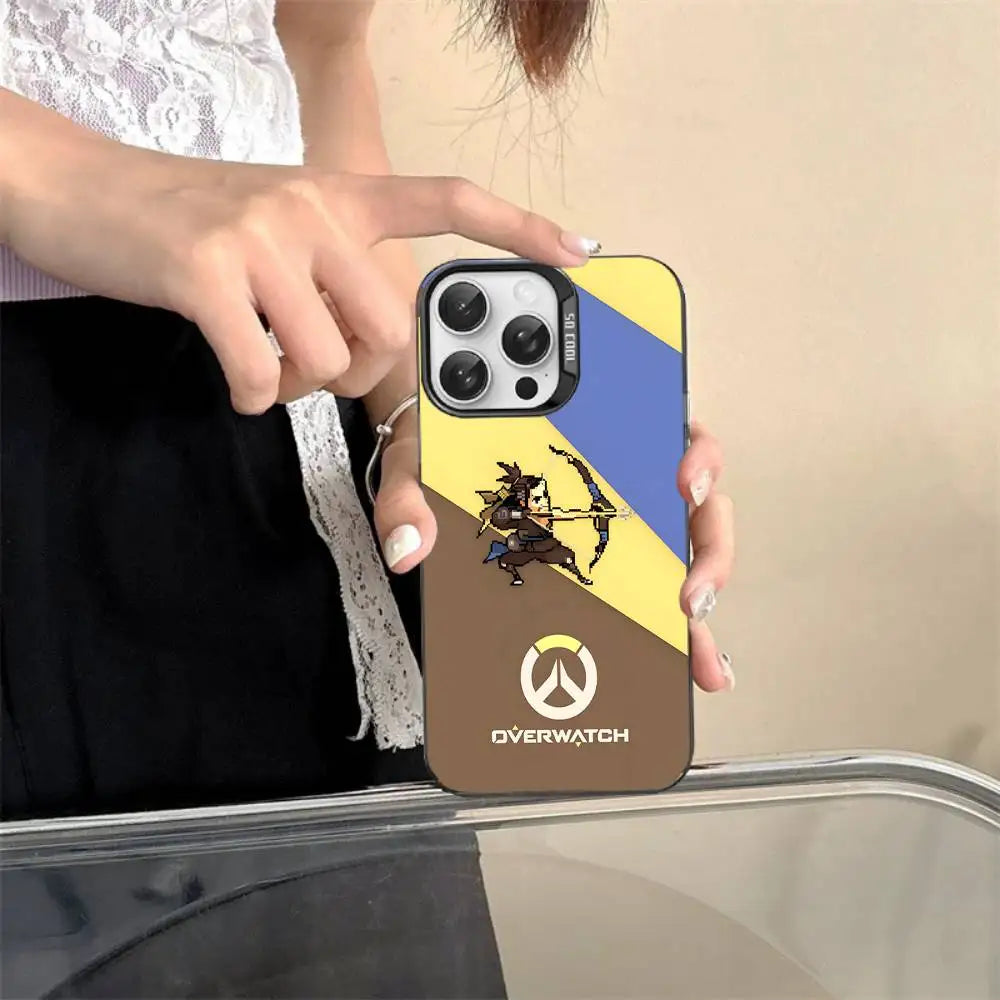Game O-Overwatch Pixel Style Phone Case For iPhone 17 16 15 14 13 12 11 Pro MAX Matte Shockproof Back Anti-Fall Matte Cover