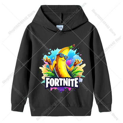 Lasten Fortnite-huppari syksyyn, ohut hupullinen collegepaita pojille ja tytöille, pitkähihainen pusero, urheilu- ja vapaa-ajan lastenvaate