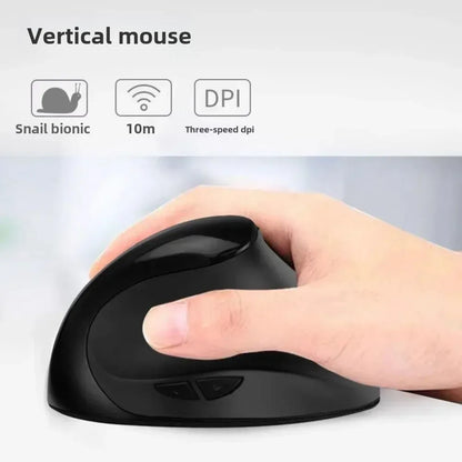 YANFU BNKJ5 Mute Grip Left Hand Wireless 2.4G Mouse Ergonomic Applicable  Snail Bionic Relief Joints Office Dry Battery Version