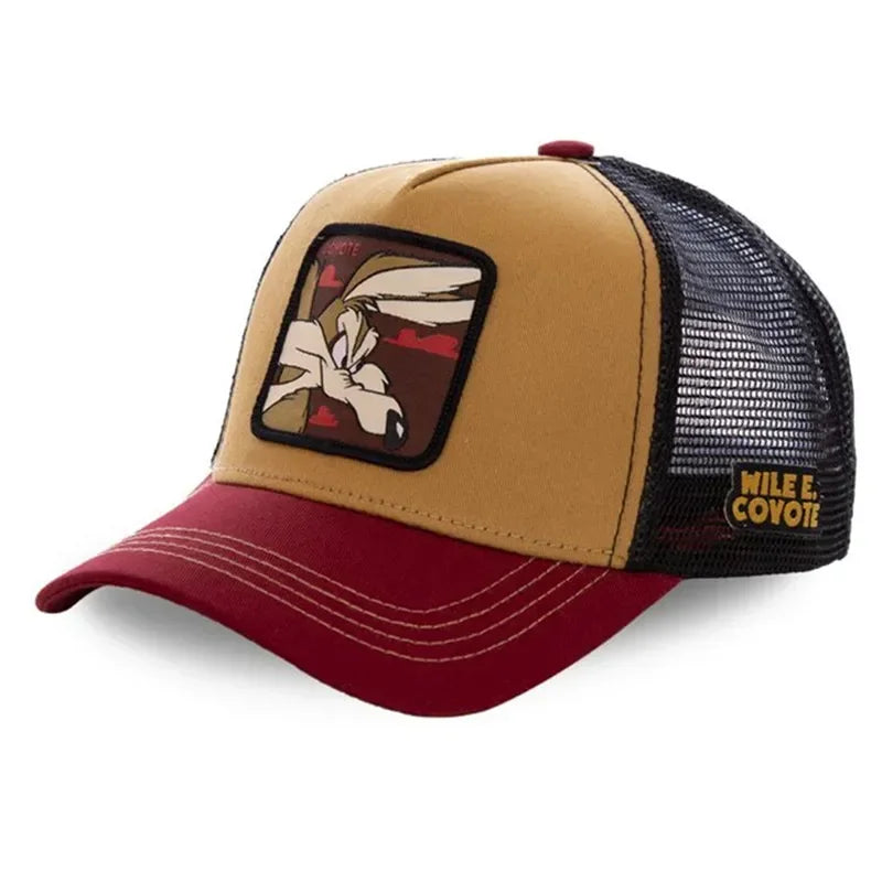 Casquette unisexe anime/dessin animé avec écusson brodé, casquette de baseball, casquette de camionneur, casquettes en maille, chapeau de soleil