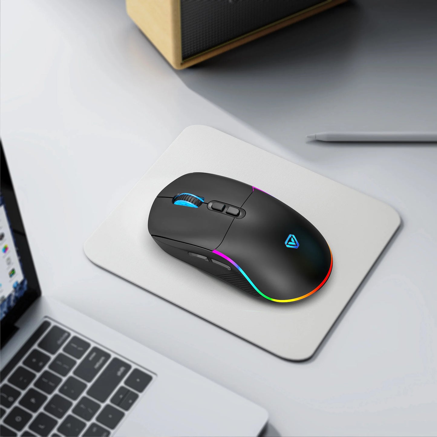 Tri-mode Mouse 2.4G Wireless/Bluetooth/Wired 6-speed DPI Adjustable 500mAh Battery RGB Lighting Esports Game Macro Office Mouse