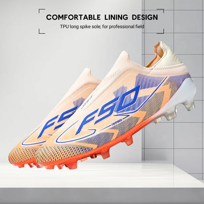 AG/FG Soccer Cleats for Men Women Kids Youth PU Fabric Upper TPU Sole Non-Slip Wear-Resistant for Natural Grass Sports Pitch Tra