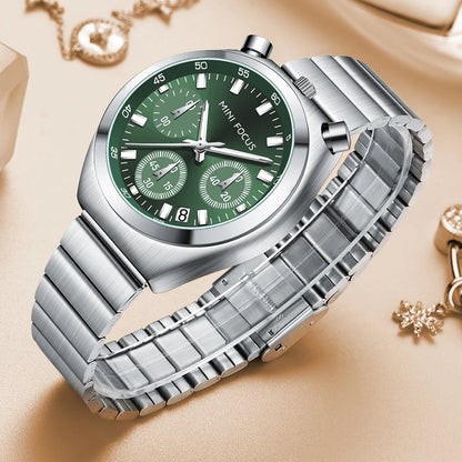 MINI FOCUS Fashion Ladies Watches Top Brand Luxury Multifunction Dial Stainless Steel Strap Elegant Quartz Women Watch Luminous
