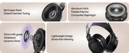 SIMGOT EP5 High-Performance 50mm Dynamic Driver Headphones with Low-Impedance, High-Sensitivity Design