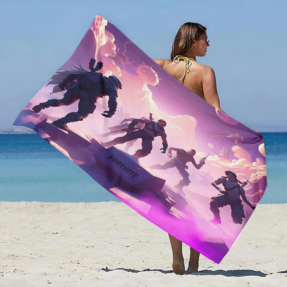 Neues Hot Game F-FortniteS Strandtuch aus Mikrofaser, sandfrei, schnelltrocknend, weich, sandabweisend, Poolhandtuch, Geschenk für Frauen, Reisen, Fitnessstudio, Dusche