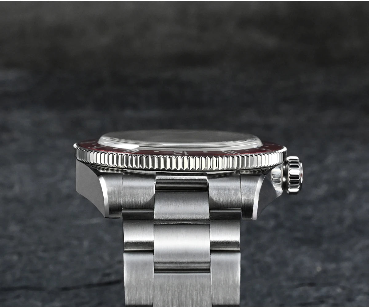 San Martin 39mm NH34 GMT Men Luxury Watch Bidirectional Aluminum Bezel Automatic Mechanical Sapphire 100M Waterproof  SN0109