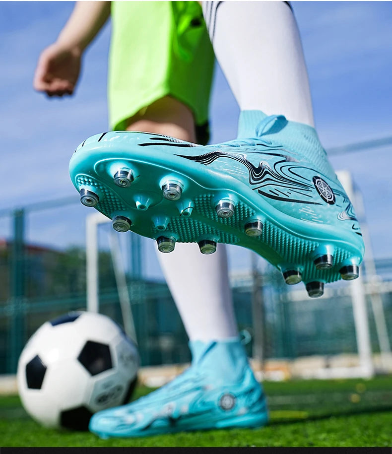 Chuteiras de Futebol Profissionais para Homem, com Pitons, Antiderrapantes, Respiráveis e Confortáveis, para Treino e Jogo, para Rapazes, Relva Natural e Sintética