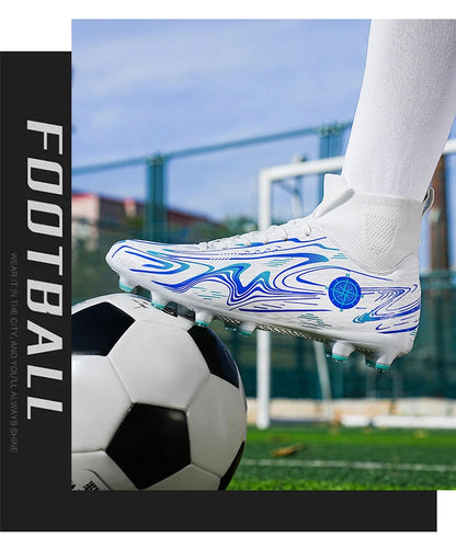 Chuteiras de Futebol Profissionais para Homem, com Pitons, Antiderrapantes, Respiráveis e Confortáveis, para Treino e Jogo, para Rapazes, Relva Natural e Sintética