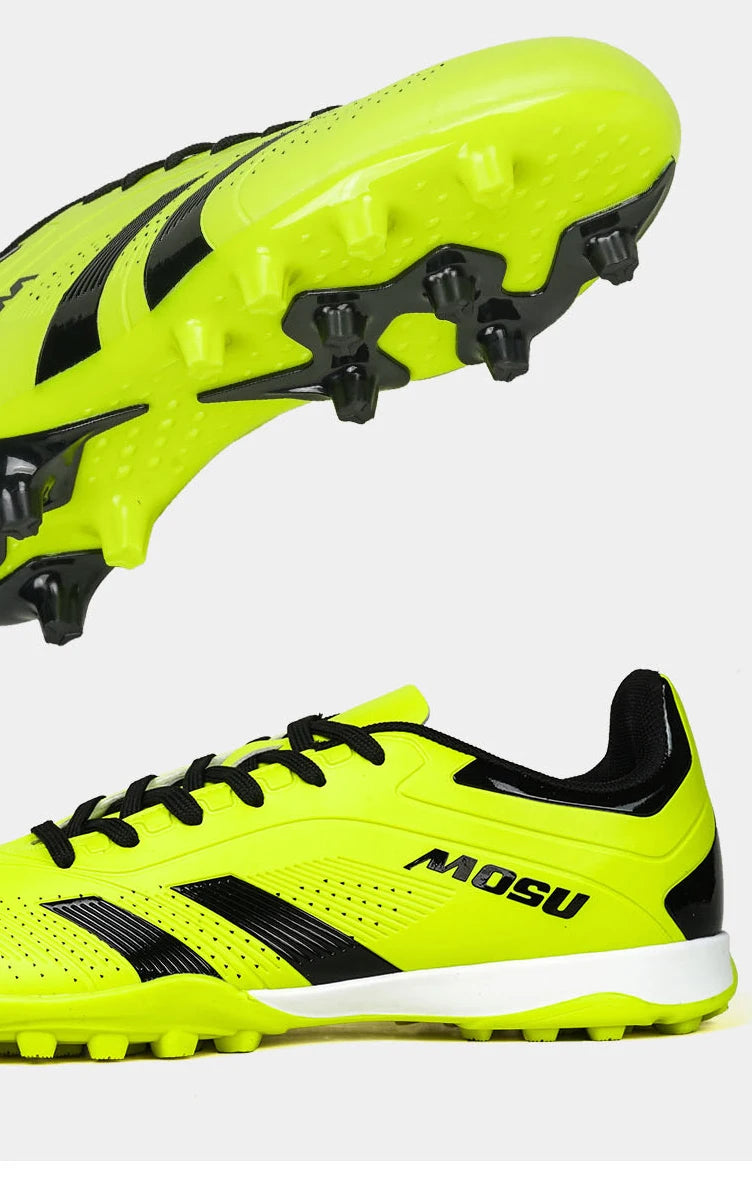 Nuove scarpe da calcio da uomo e donna, scarpe sportive per interni ed esterni con tacchetti lunghi e spezzati per allenamento su tappeto da calcio