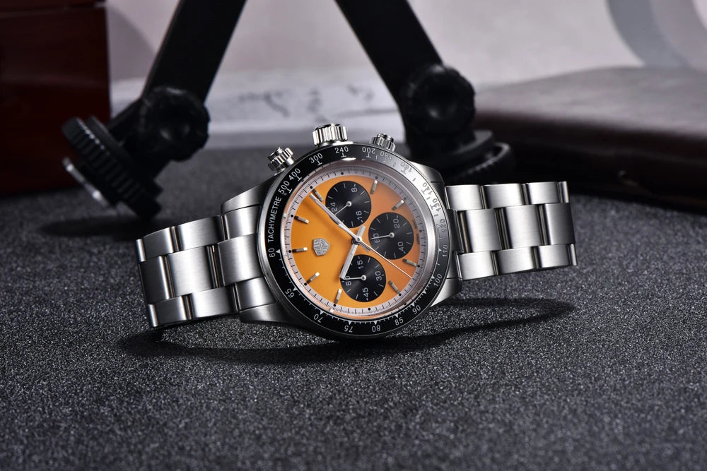 Herreur Rolls Timi Panda – Kvarts-kronograf, luksusmodel, safirglas med antirefleksbehandling, vandtæt, sporty stil
