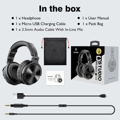 Oneodio Pro-M High-fidelity Wireless Headphones Stereo Gaming Headset with Mic 110H Playtime Foldable Bluetooth Headphones