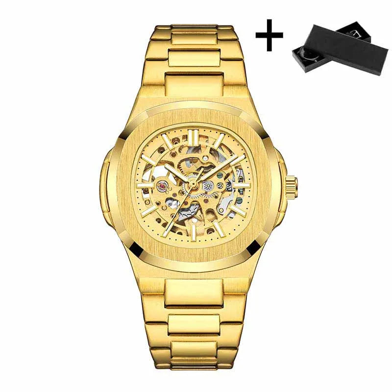 Hollow Out Men's Mechanical Wrist Watches Skeleton Design Luxury Full Automatic Man Watch relogio