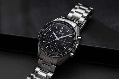 PAGANI DESIGN Moon-ur – Luksus-kvarts-kronograf til mænd, sporty stil, safirglas med antirefleksbehandling, selvlysende display