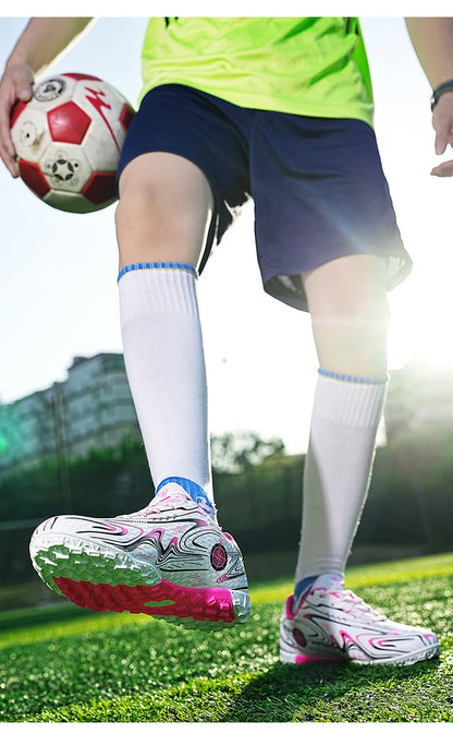 Kids Youth Soccer Cleats Football Shoes Men Non Slip Breathable Lightweight Training Sneakers Boys Children Football Match Boots