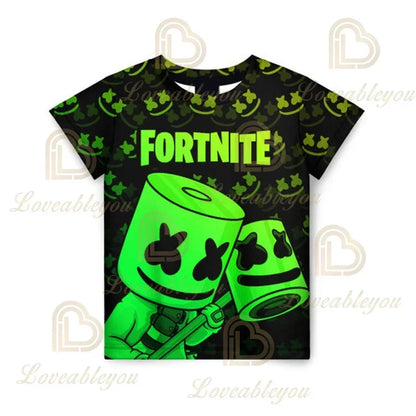 T-shirt Battle Royale 3D Fortnite da uomo e donna, ragazzi e ragazze, top cartoon Victory, abbigliamento teen, bambini, eroe del gioco, magliette e top