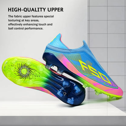 AG/FG Soccer Cleats for Men Women Kids Youth PU Fabric Upper TPU Sole Non-Slip Wear-Resistant for Natural Grass Sports Pitch Tra