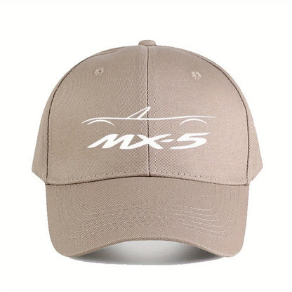 Casquette de baseball MX5 NA pour hommes et femmes - Casquette élégante en polyester noir avec logo blanc, résistante, idéale pour la pêche en plein air et les tenues décontractées
