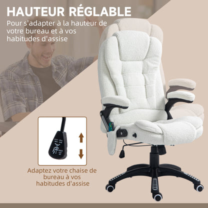High-Tech Executive Office Chair with& Lumbar Heating,360° Swivel BreathableFabricChair with Remote Control, 120kg Load Capacity