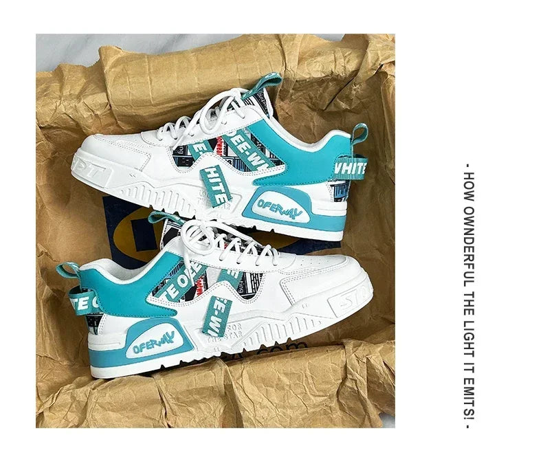 Nuove scarpe da uomo stile skateboard, sneaker estive in pelle casual fashion outdoor per running, sport, trekking e tennis, platform di lusso firmate
