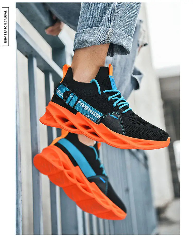 Modieuze paarse casual sneakers in de aanbieding voor dames en heren – Blade hardloopschoenen, grote maat 48, lichte ademende sportschoenen voor heren, mesh sneaker