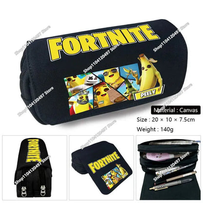 Victory Royale Student Boys Girls Fortnite Capacity Pencil Stationery Case Peely Llama Hero Children's Pen Box Kids Teen Bags