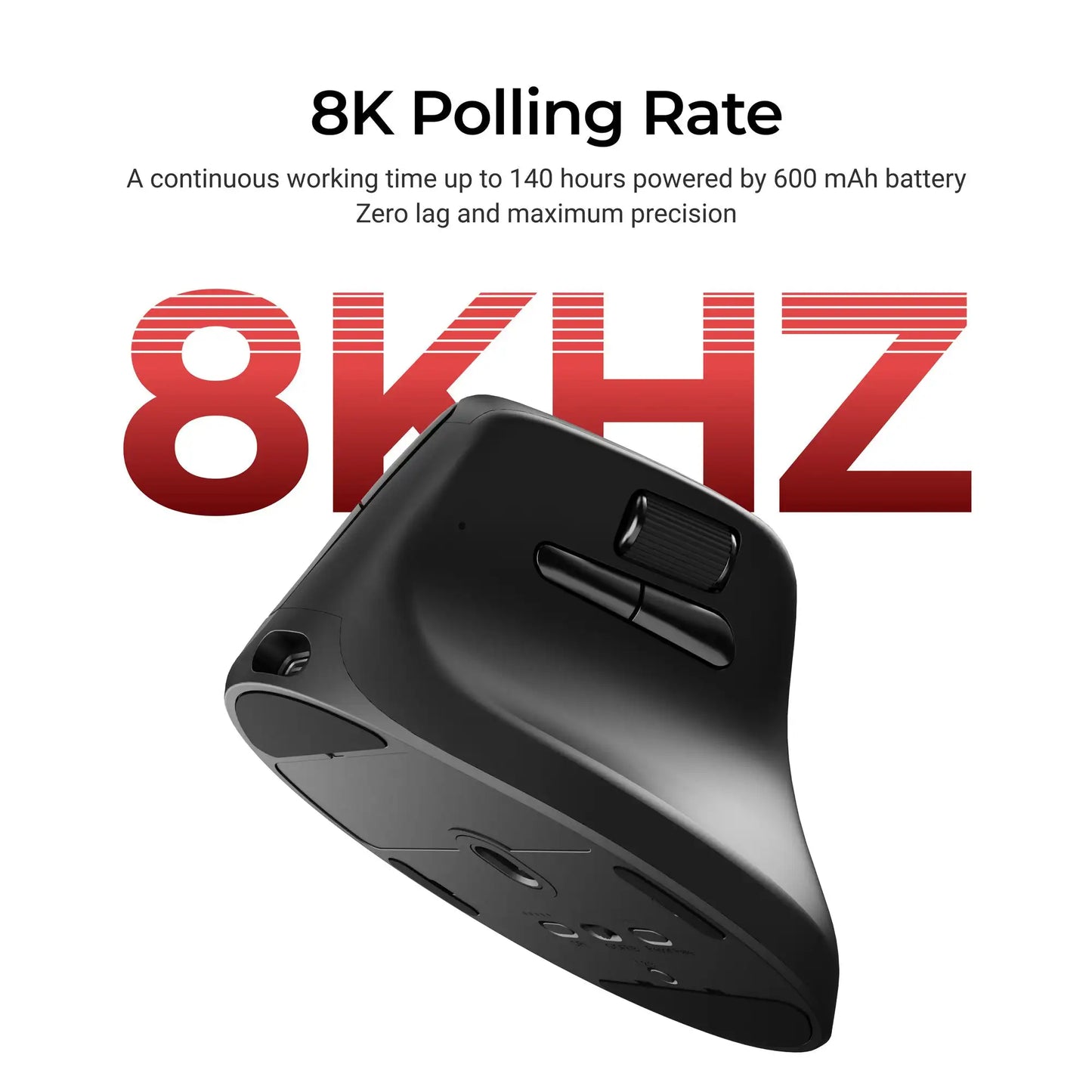 Keychron M5 Wireless Ergonomic Mouse Optical 8K Polling Rate 2.4GHz & Bluetooth Type-C Mice 3950 Sensor