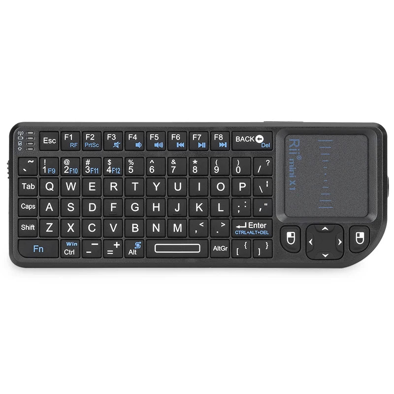 Rii X1 2.4GHz Black Mini Wireless Keyboard US/RU/ES/FR Air Mouse With Touchpad Remote Control For Android TV Box/PC/Laptop