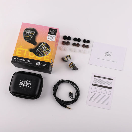 Écouteurs intra-auriculaires Linsoul Kiwi Ears Étude HiFi IEM hybrides filaires avec haut-parleur dynamique en béryllium (DD) + 3 haut-parleurs à balancelle (BA) et transducteur de vibrations KVT à réglage de précision