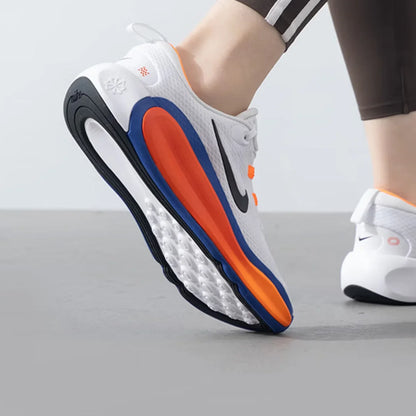 Nike's New Model of Rebounding Cushioning Foam Sole Lightweight Comfortable Training Running Shoes for Women, Infinity Flow, Durable with Strong Support, Minimalist Style Outdoor Sports Running Shoes, Clean White with Eye-Cat