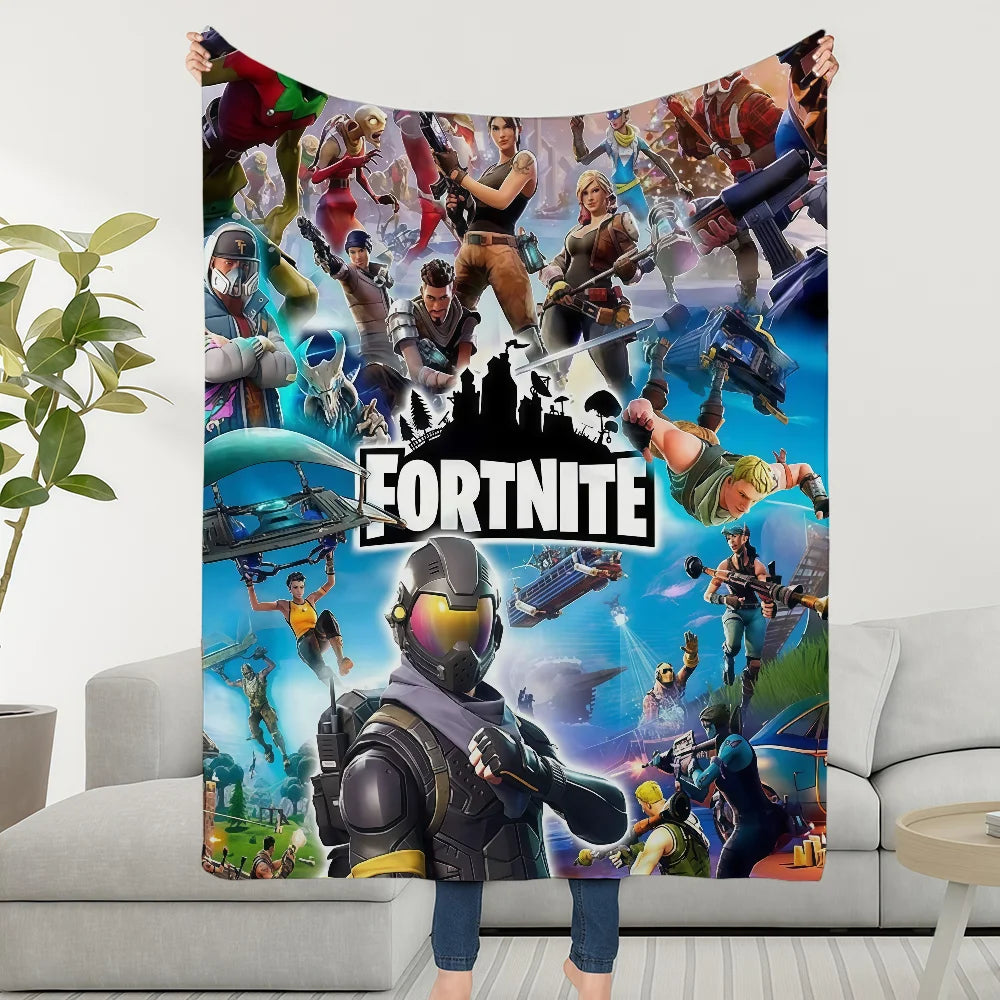 Superkuschelige Plüsch-Kuscheldecke fürs Wohnzimmer F-FORTNITES-ES, Spielzimmer, Sofa, Couch, Kindergeburtstagsgeschenke