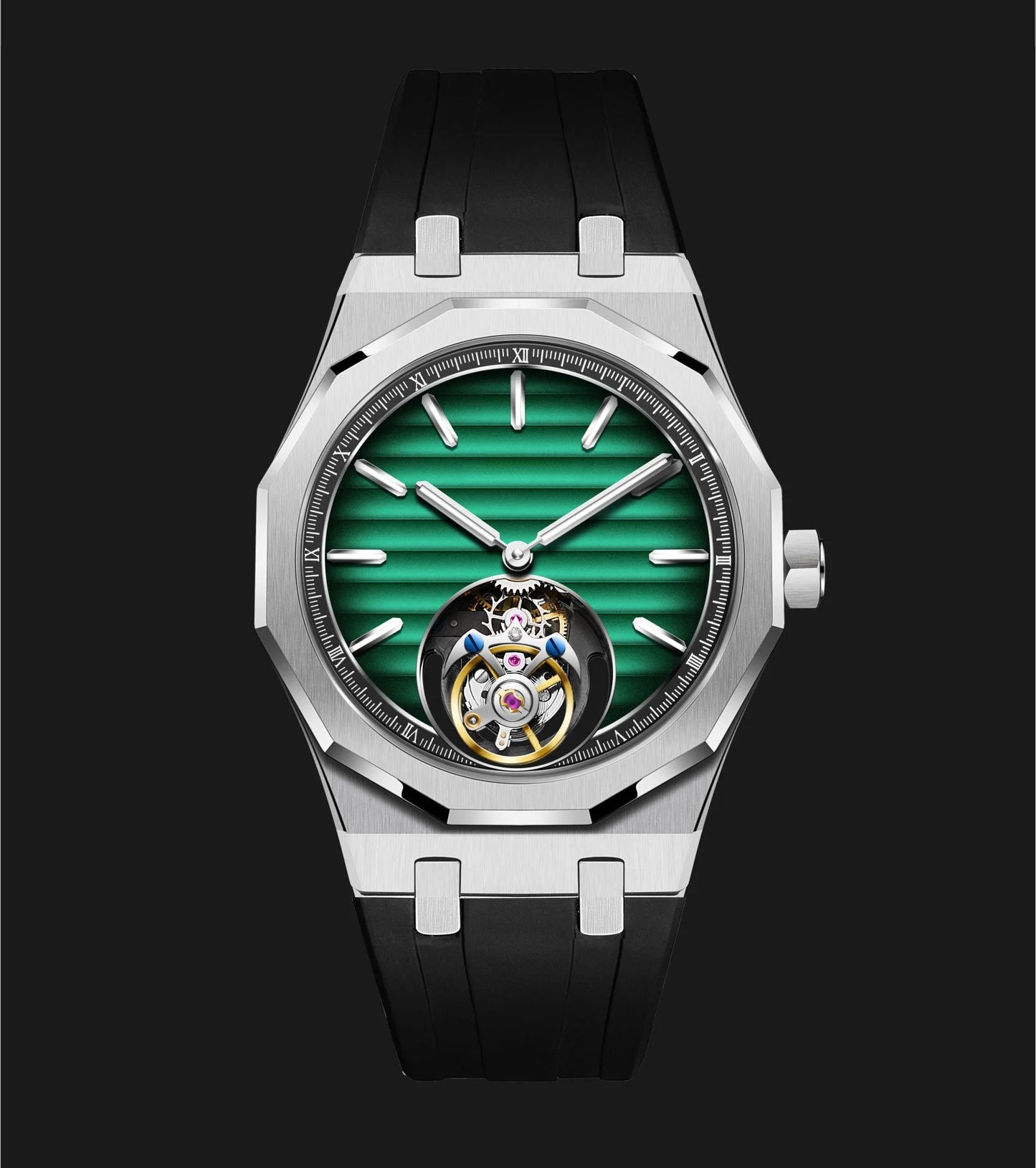 Raymondoya Men's Flying Tourbillon Movement Mechanical Automatic Luxury Watches Wristwatches Skeleton Watch Brand For Men Sapphire