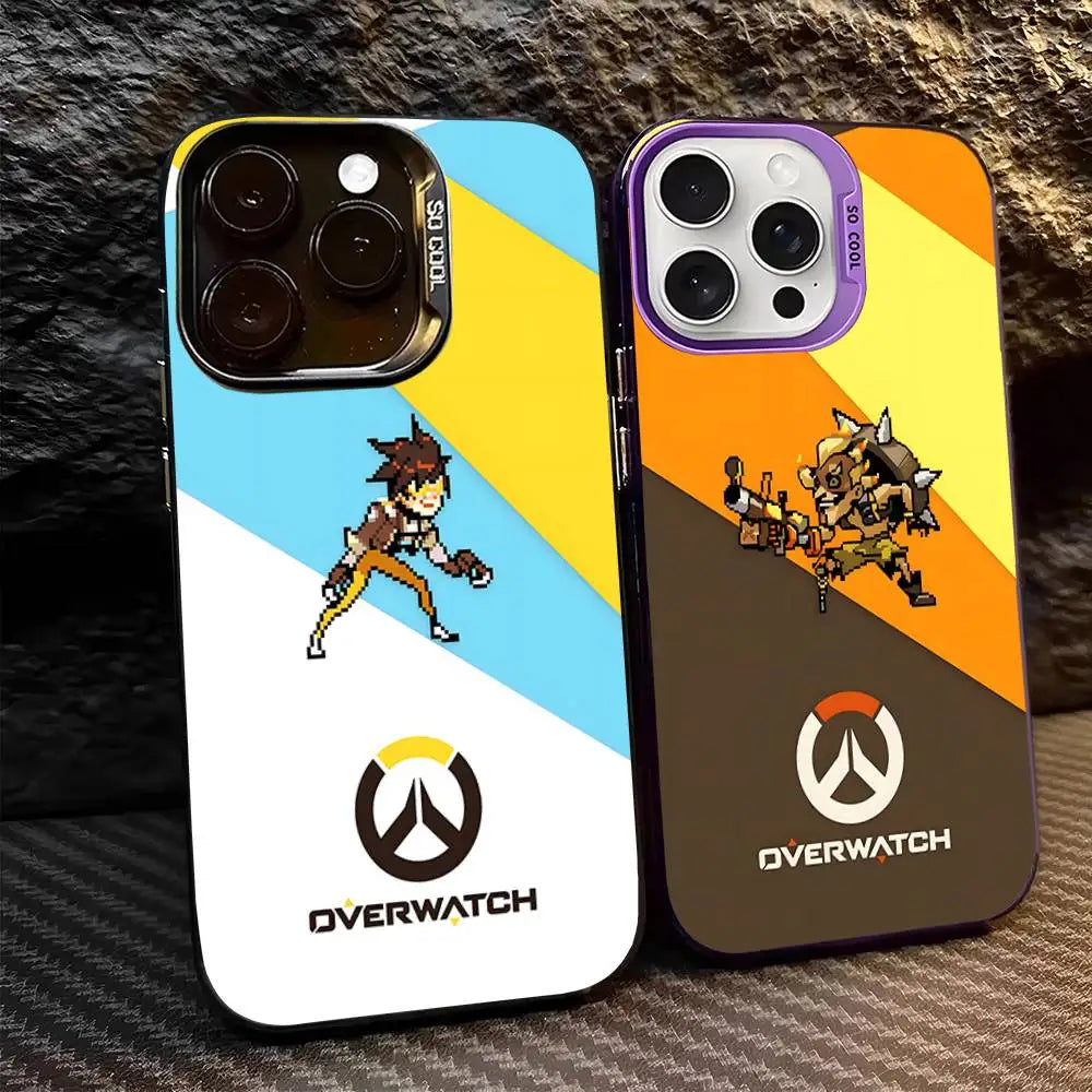 Game O-Overwatch Pixel Style Phone Case For iPhone 17 16 15 14 13 12 11 Pro MAX Matte Shockproof Back Anti-Fall Matte Cover