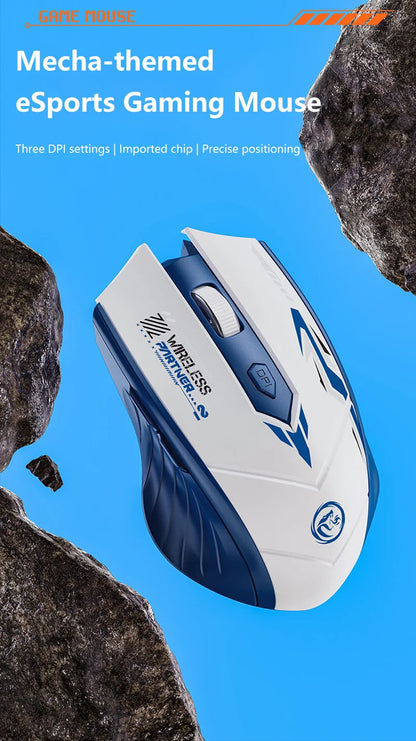 Wireless Gaming Mouse Dual Mode Bluetooth 2.4G DPI Adjustable Type-C Rechargeable Silent Ergonomic Mouse Durable Battery