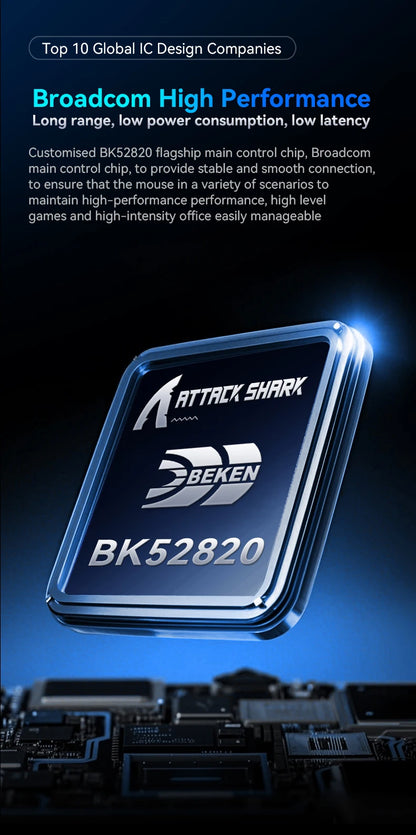 ATTACK SHARK X11SE Wireless Gaming Mouse, Tri-Mode, 63g Superlight With PAW3311 Sensor, 22000 DPI, 300mAh Battery, Dual Driver