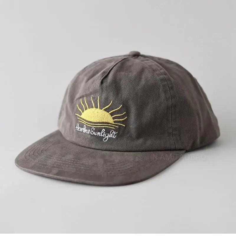 Cappellino da baseball con visiera piatta, carino, per donne, uomini e adolescenti, con ricamo "Sunrise", cappellini estivi e cappelli da sole