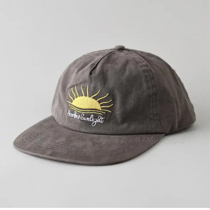Cappellino da baseball con visiera piatta, carino, per donne, uomini e adolescenti, con ricamo "Sunrise", cappellini estivi e cappelli da sole