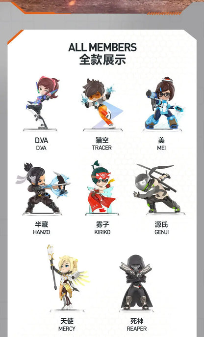 POP MART Genuína Overwatch Play Of The Game Series Blind Box — Figuras colecionáveis em PVC, ornamentos de secretária e modelos de brinquedo para fãs