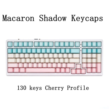 Shadow Keycap Side Print Edge Backlit PBT Shine Through White Black Macarons Cherry Profile 136 Key cap MX Gamer Keyboards AULA